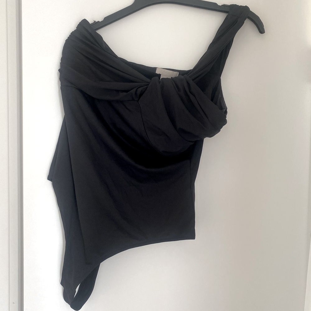 H&M Black One Shoulder Strap Bodysuit